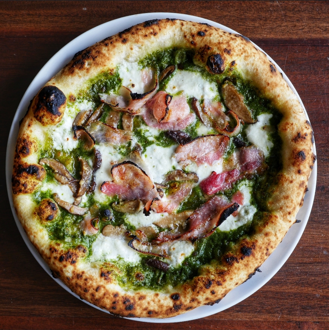 Pesto, Bacon and Mushroom